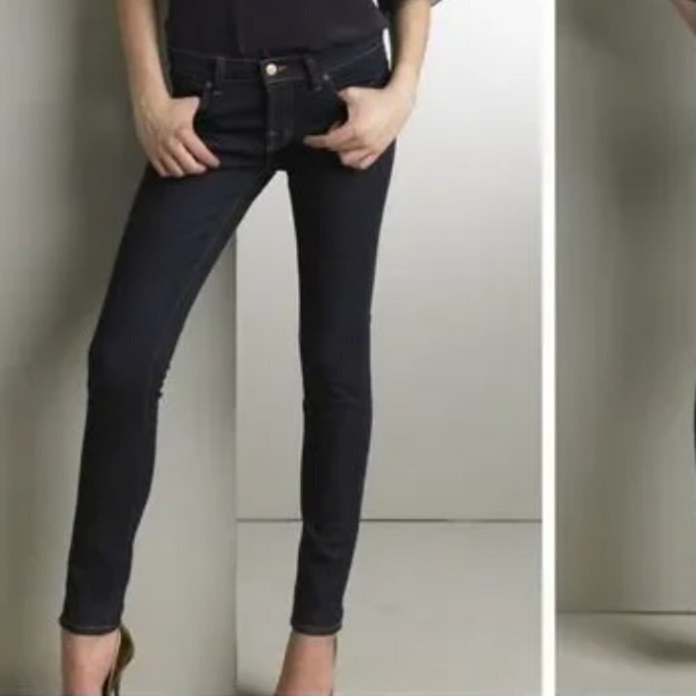J Brand Womens 30 Skinny Jeans In Ink Style 910 Ankle Gold Zipper Like New